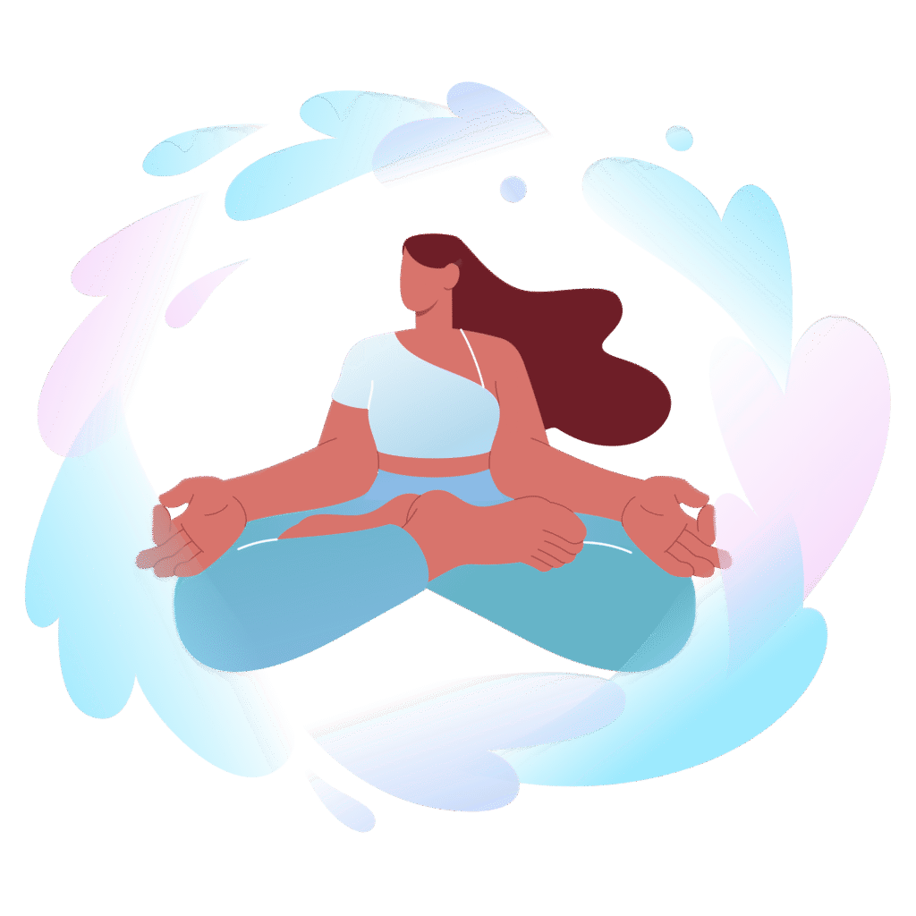 woman meditating in lotus position